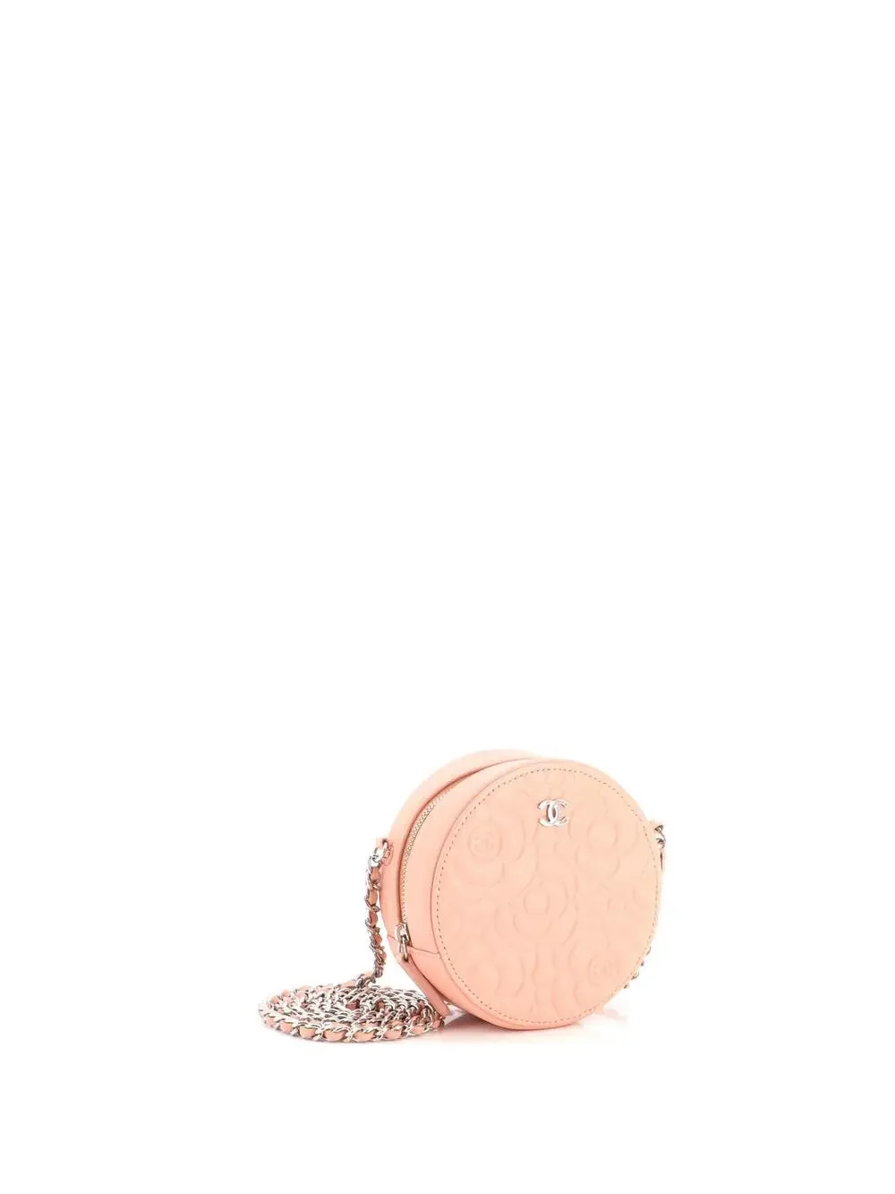 Chanel Round Clutch With Chain Camellia #320705C23B